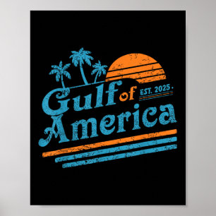 Retro Gulf Of Us America 2025 American Flag Gulf M Poster