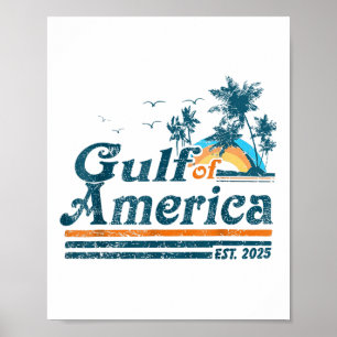 Retro Gulf Of Us America 2025 American Flag Gulf M Poster