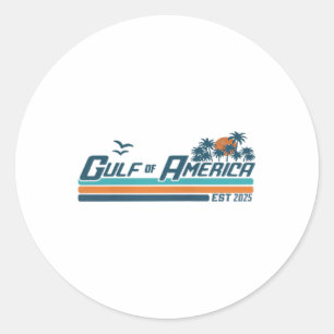 Retro Gulf Of Us America 2025 American Flag Mexico Classic Round Sticker