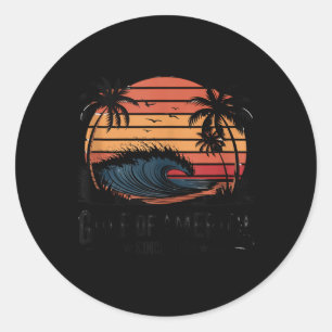 Retro Gulf Of Us America 2025 American Flag Mexico Classic Round Sticker
