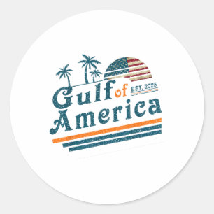 Retro Gulf Of Us America 2025 American Flag Mexico Classic Round Sticker
