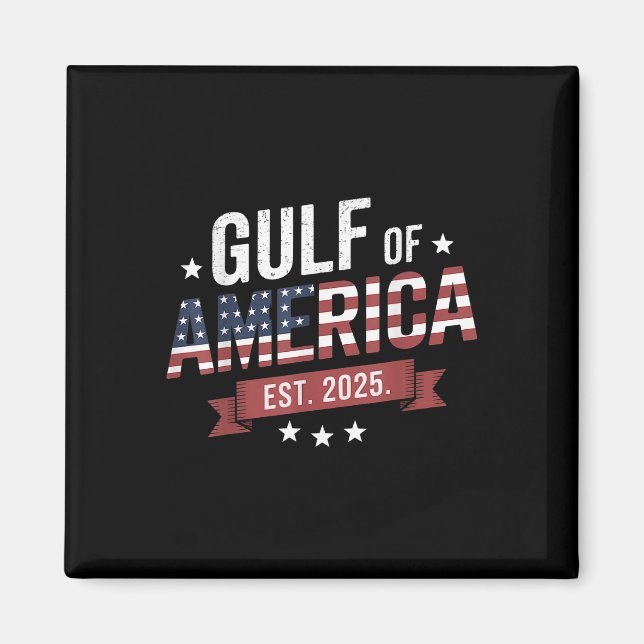 Retro Gulf Of Us America 2025 American Flag Mexico Magnet (Front)