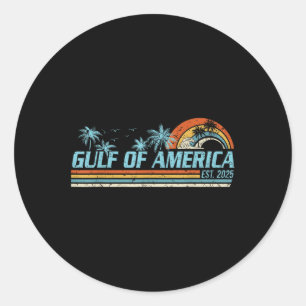 Retro Gulf Of Usa America 2025 American Flag Gulf  Classic Round Sticker