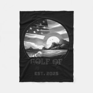 Retro Gulf Of Usa America 2025 American Flag Gulf  Fleece Blanket