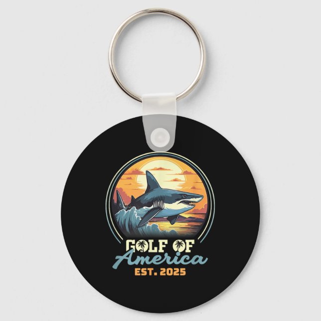 Retro Gulf Of Usa America 2025 American Flag Gulf  Key Ring (Front)