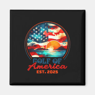Retro Gulf Of Usa America 2025 American Flag Gulf Magnet