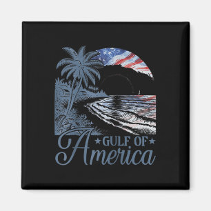 Retro Gulf Of Usa America 2025 American Flag Gulf Magnet