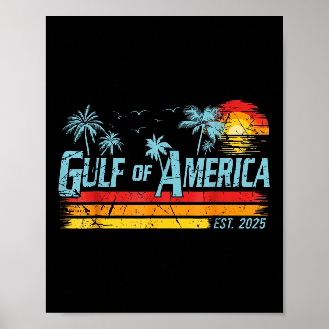Retro Gulf Of Usa America 2025 American Flag Gulf  Poster (Front)