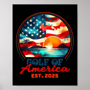 Retro Gulf Of Usa America 2025 American Flag Gulf  Poster