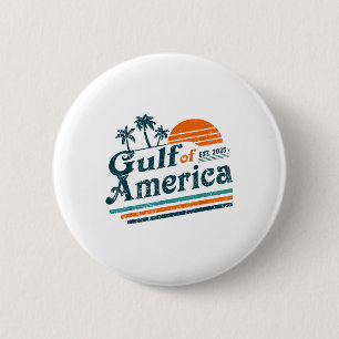 Retro Gulf Of Usa America Est 2025 American Flag G 6 Cm Round Badge