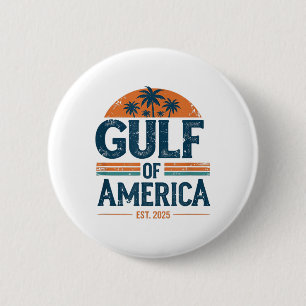Retro Gulf Of Usa America Est 2025 American Flag G 6 Cm Round Badge