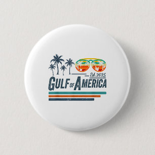 Retro Gulf Of Usa America Est 2025 American Flag G 6 Cm Round Badge