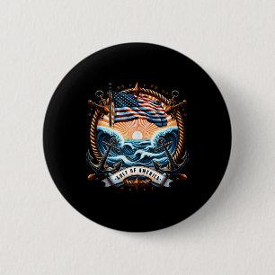 Retro Gulf Of Usa America Est 2025 American Flag G 6 Cm Round Badge