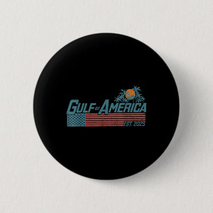 Retro Gulf Of Usa America Est 2025 American Flag G 6 Cm Round Badge