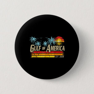 Retro Gulf Of Usa America Est 2025 American Flag G 6 Cm Round Badge