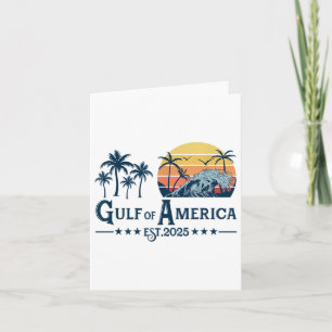 Retro Gulf Of Usa America Est 2025 American Flag G Card