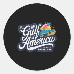 Retro Gulf Of Usa America Est 2025 American Flag G Classic Round Sticker