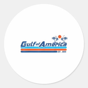 Retro Gulf Of Usa America Est 2025 American Flag G Classic Round Sticker