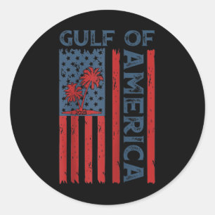 Retro Gulf Of Usa America Est 2025 American Flag G Classic Round Sticker