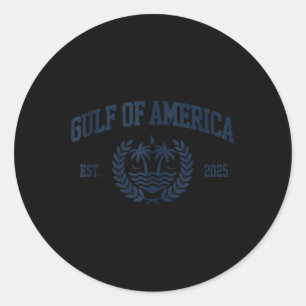 Retro Gulf Of Usa America Est 2025 American Flag G Classic Round Sticker