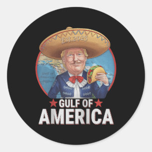 Retro Gulf Of Usa America Est 2025 American Flag G Classic Round Sticker