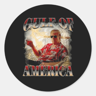 Retro Gulf Of Usa America Est 2025 American Flag G Classic Round Sticker
