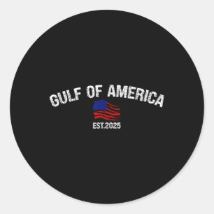 Retro Gulf Of Usa America Est 2025 American Flag G Classic Round Sticker