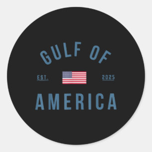 Retro Gulf Of Usa America Est 2025 American Flag G Classic Round Sticker