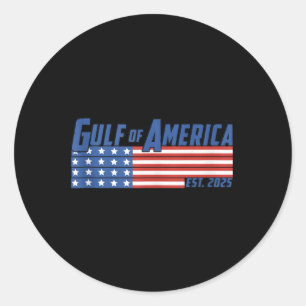 Retro Gulf Of Usa America Est 2025 American Flag G Classic Round Sticker