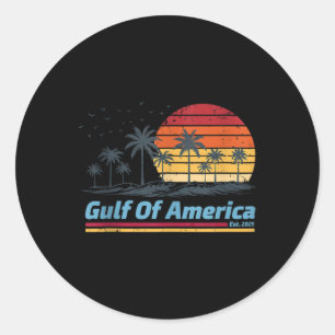 Retro Gulf Of Usa America Est 2025 American Flag G Classic Round Sticker