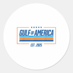 Retro Gulf Of Usa America Est 2025 American Flag G Classic Round Sticker
