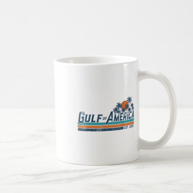 Retro Gulf Of Usa America Est 2025 American Flag G Coffee Mug (Right)