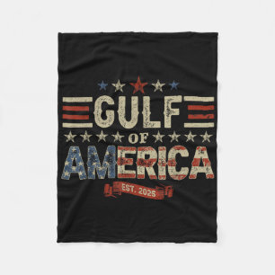 Retro Gulf Of Usa America Est 2025 American Flag G Fleece Blanket