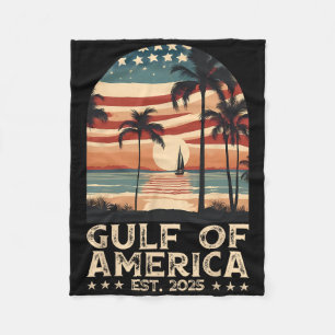 Retro Gulf Of Usa America Est 2025 American Flag G Fleece Blanket