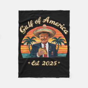 Retro Gulf Of Usa America Est 2025 American Flag G Fleece Blanket