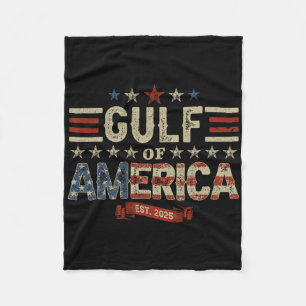 Retro Gulf Of Usa America Est 2025 American Flag G Fleece Blanket