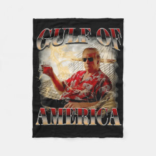 Retro Gulf Of Usa America Est 2025 American Flag G Fleece Blanket
