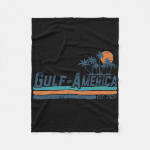 Retro Gulf Of Usa America Est 2025 American Flag G Fleece Blanket