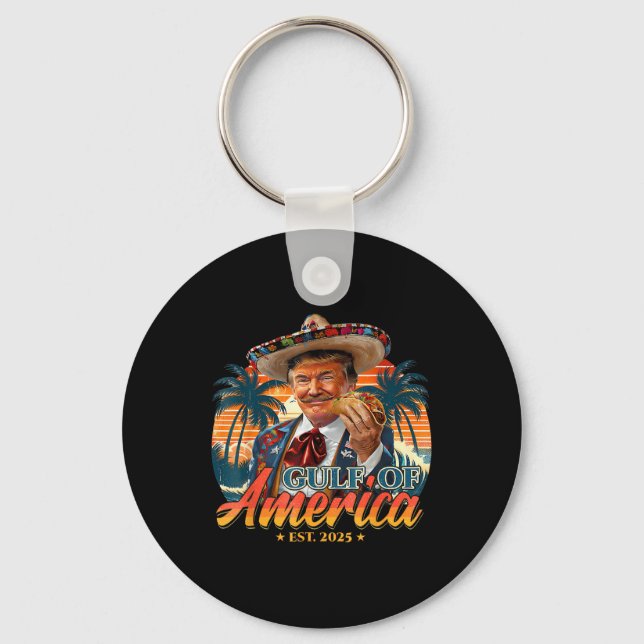 Retro Gulf Of Usa America Est 2025 American Flag G Key Ring (Front)
