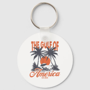 Retro Gulf Of Usa America Est 2025 American Flag G Key Ring