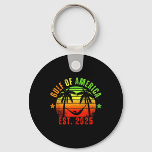 Retro Gulf Of Usa America Est 2025 American Flag G Key Ring