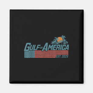 Retro Gulf Of Usa America Est 2025 American Flag G Magnet
