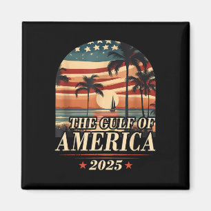 Retro Gulf Of Usa America Est 2025 American Flag G Magnet