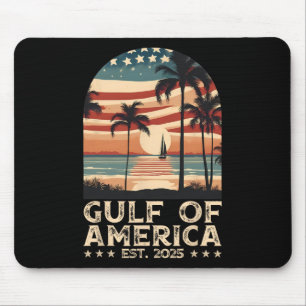 Retro Gulf Of Usa America Est 2025 American Flag G Mouse Mat