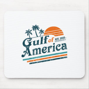 Retro Gulf Of Usa America Est 2025 American Flag G Mouse Mat