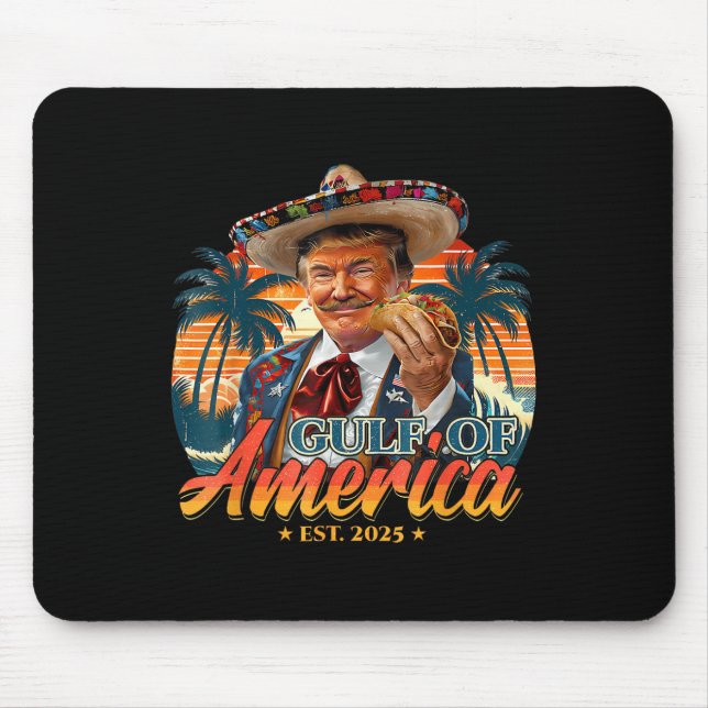 Retro Gulf Of Usa America Est 2025 American Flag G Mouse Mat (Front)