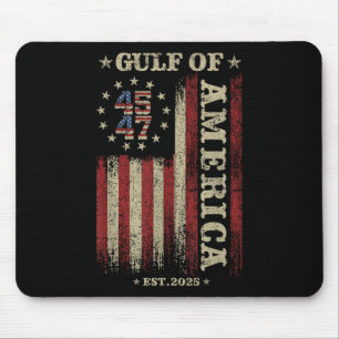 Retro Gulf Of Usa America Est 2025 American Flag G Mouse Mat