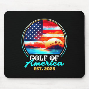 Retro Gulf Of Usa America Est 2025 American Flag G Mouse Mat