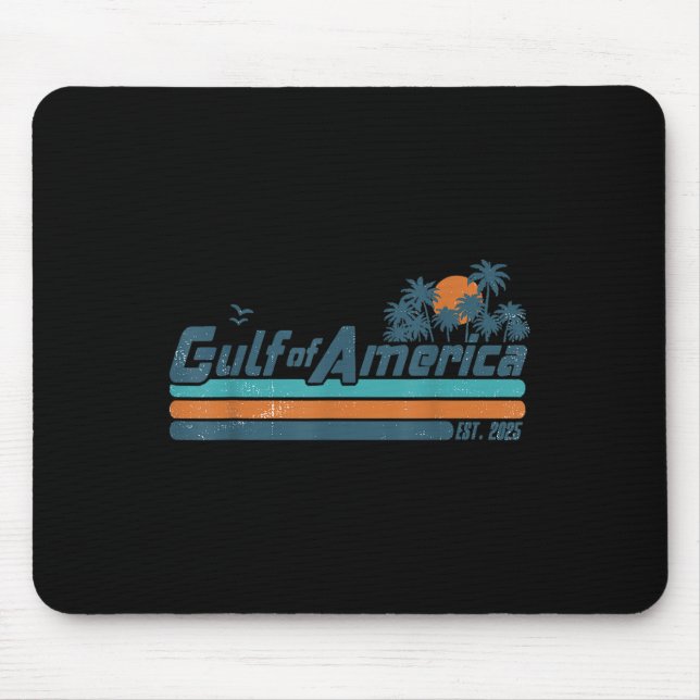 Retro Gulf Of Usa America Est 2025 American Flag G Mouse Mat (Front)