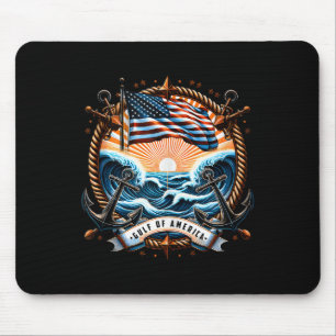 Retro Gulf Of Usa America Est 2025 American Flag G Mouse Mat
